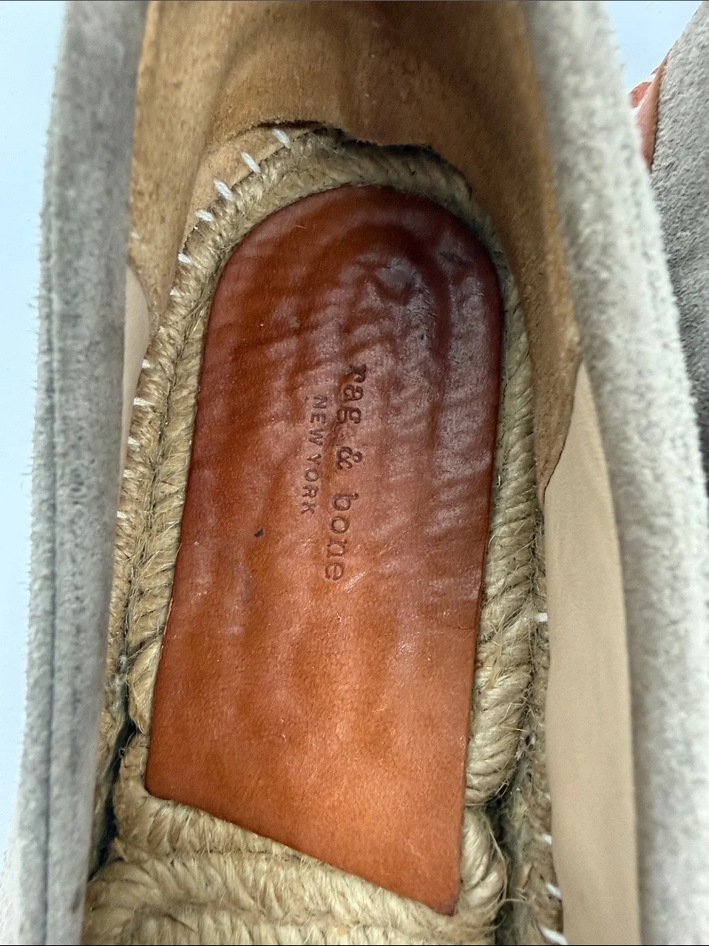 RAG & BONE Suede Noa Espadrille Warm Gray Taupe Suede Size‎ 37 1/2